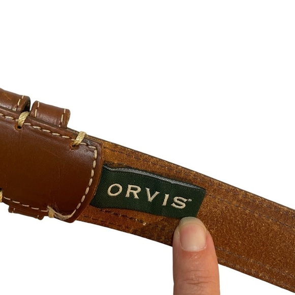Orvis Brown Leather Belt Sz 40 - Picture 4 of 9